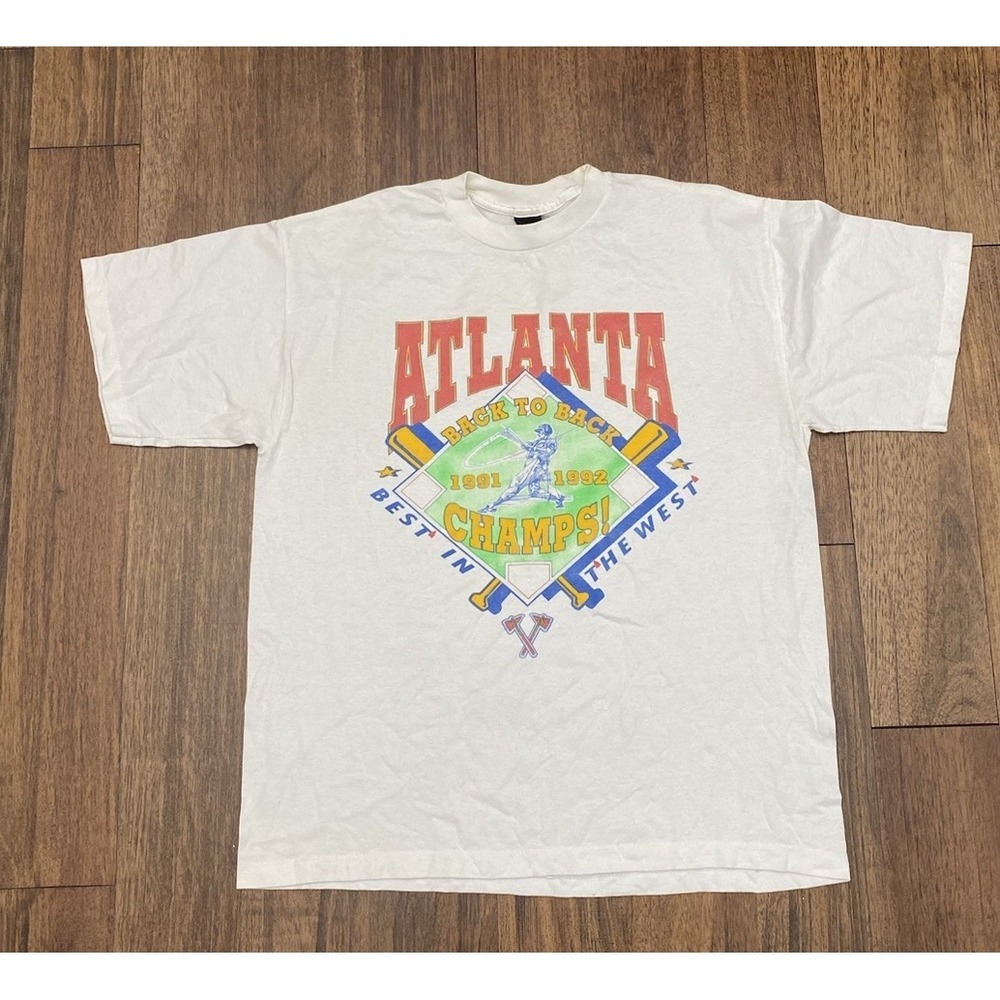 VTG 1991-92 Atlanta Braves National League Champions Western Division Single XL